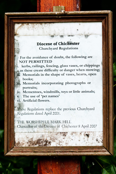 Diocese of Chichester Church Yard Grave Regulations